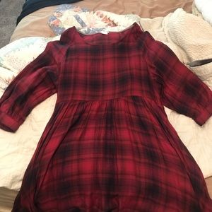 Pink & Purple Plaid babydoll dress